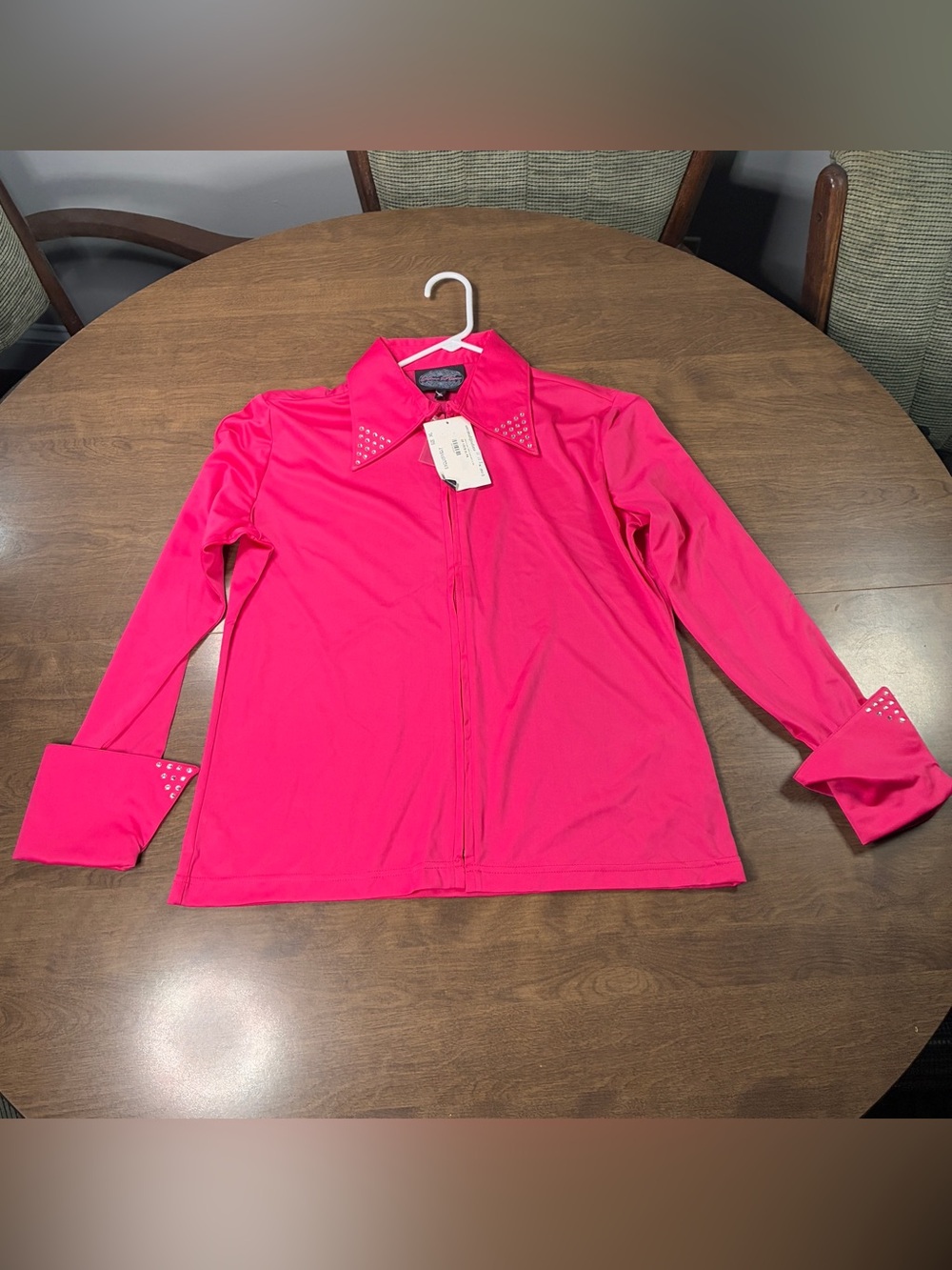Silver River Horse Show Ladies Plainly Simple Show Shirt Western Pink XL